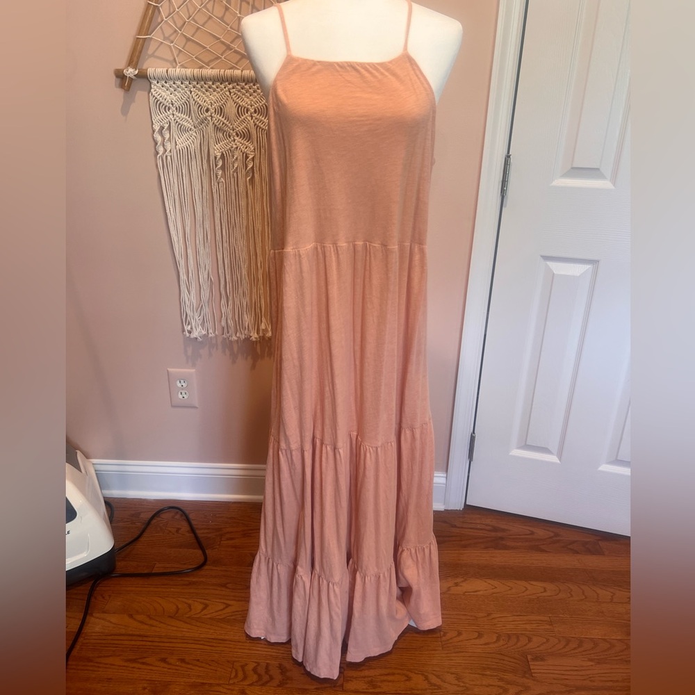 Z Supply Orange Tan Halter Maxi Dress